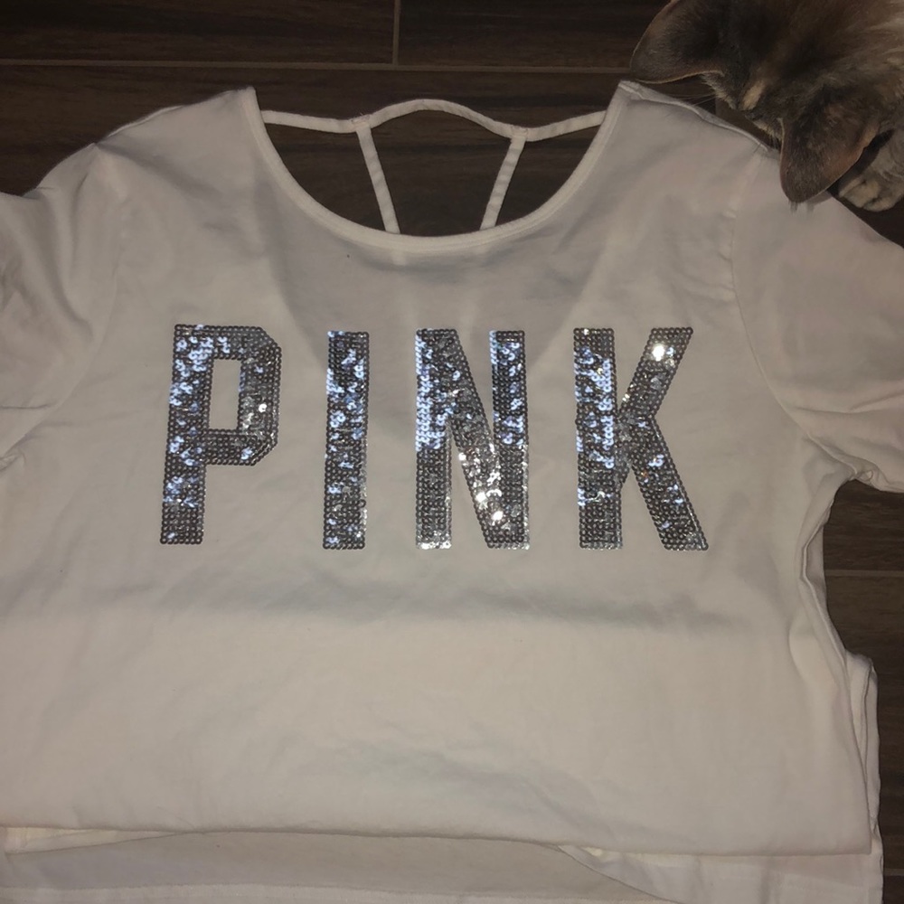 PINK white oversized shirt